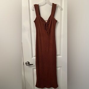 See You Monday Brown Midi Dress